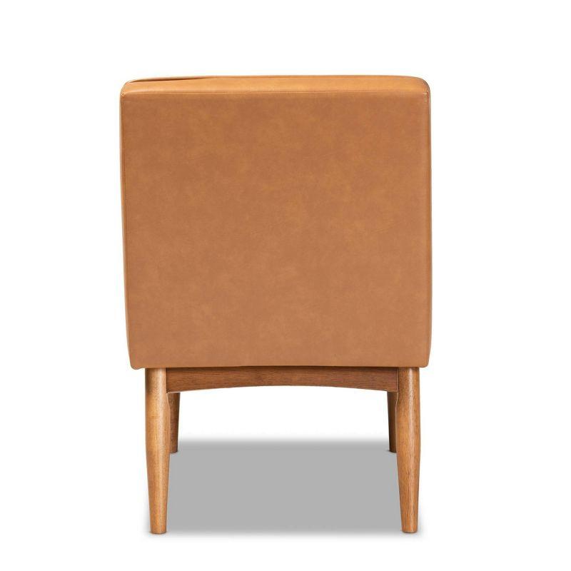 Arvid Mid-Century Faux Leather Upholstered Wood Dining Chair Walnut/Brown - Baxton Studio