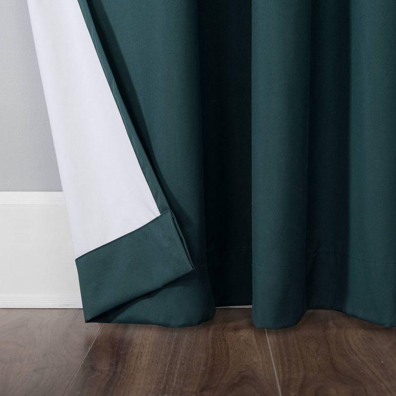 Teal Blackout Thermal Back Tab Curtain Panel 40"x63"