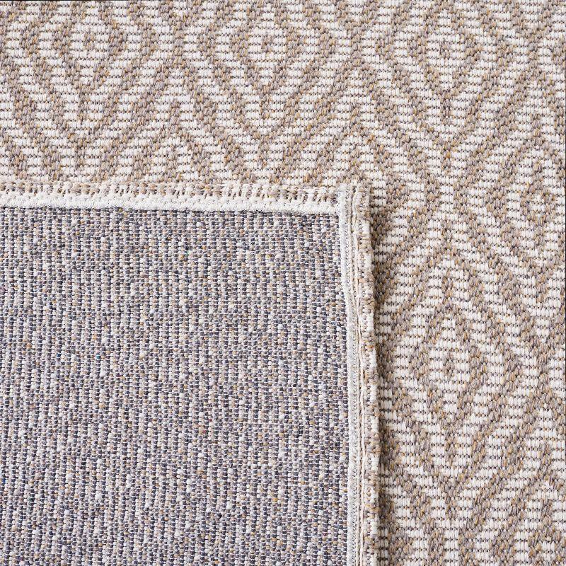 Handmade Taupe and Cream Wool 5' x 7' Reversible Area Rug