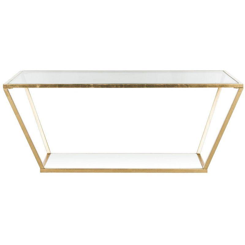 Allene Gold and Clear Glass Rectangular Coffee Table