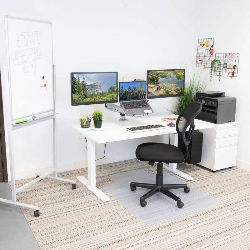 Mount-It! Height Adjustable Hand Crank Sit-Stand Desk Frame w/ Extra-Wide Tabletop | Multiple Colors