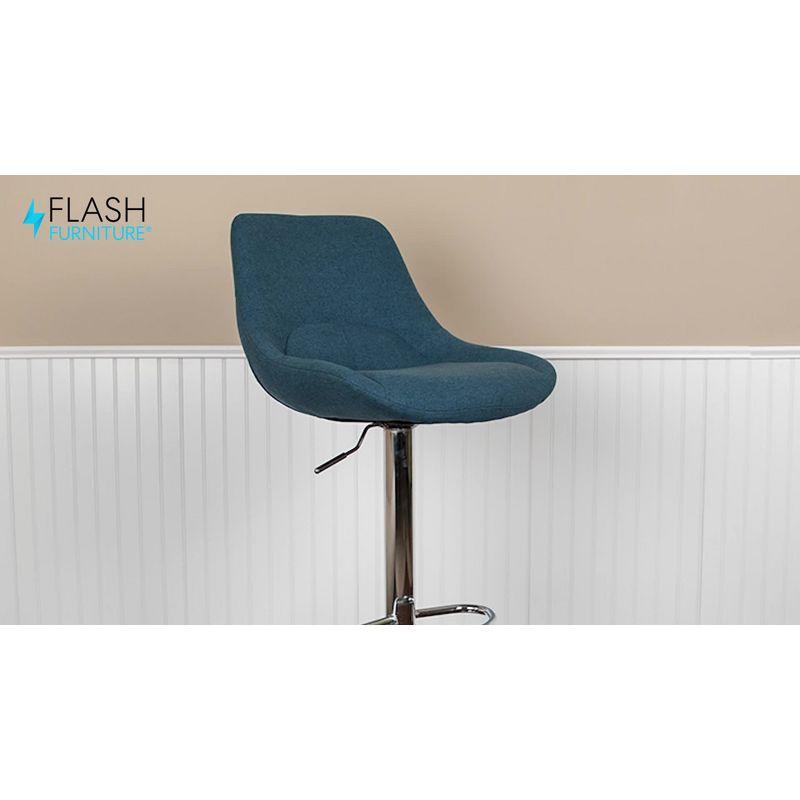 Flash Furniture Contemporary Adjustable Height Gas Lift Swivel Bar Stool with Support Pillow - Kitchen Dining Stool