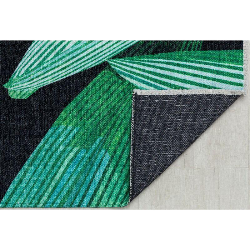 Maisie Modern Black Palm Area Rug