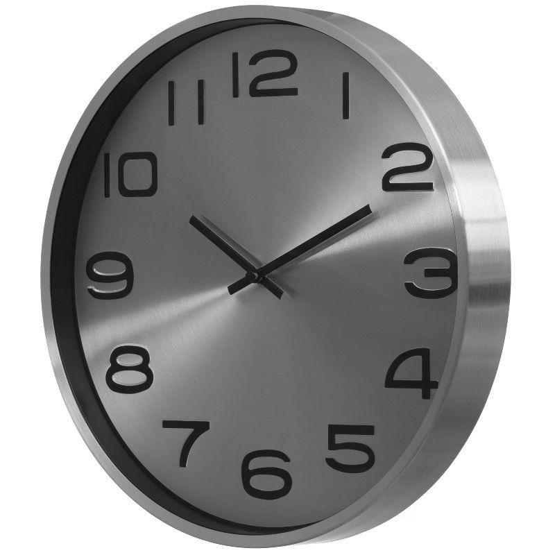 Clockswise Aluminum Round Wall Clock for Living Room, Kitchen, or Dining Room - 12 in Large Round Clock for Home, Silent Ticking, Battery Operated