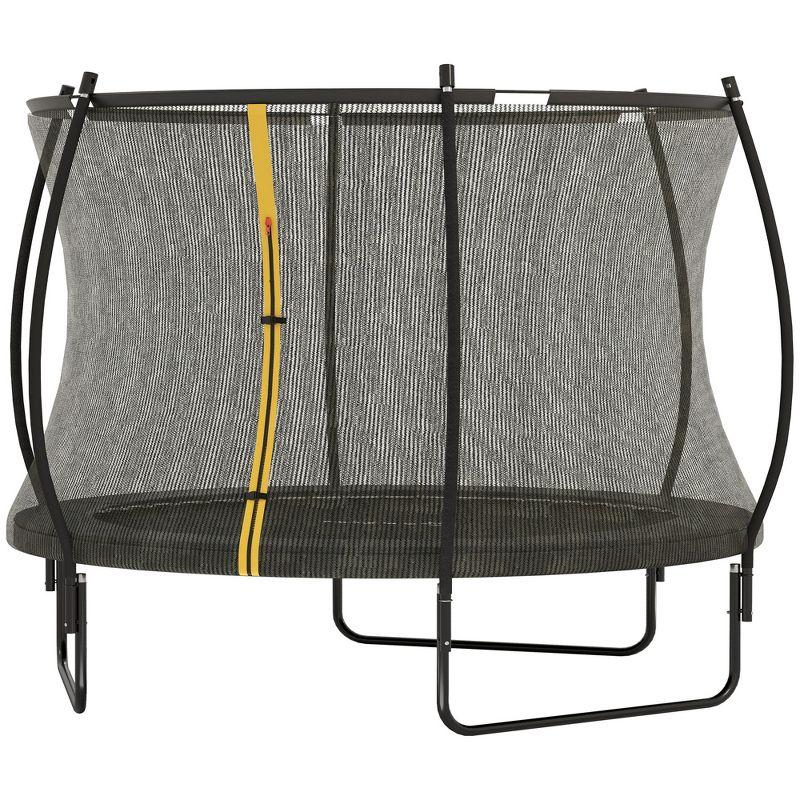 Soozier 8ft Trampoline Outdoor, Recreational Trampoline with Net Enclosure, Curved Poles and Safety Spring Cover,Black