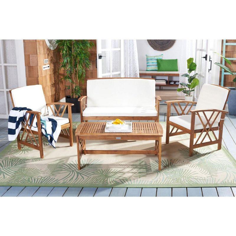 Fontana 4 Piece Patio Outdoor Conversation Set  - Safavieh