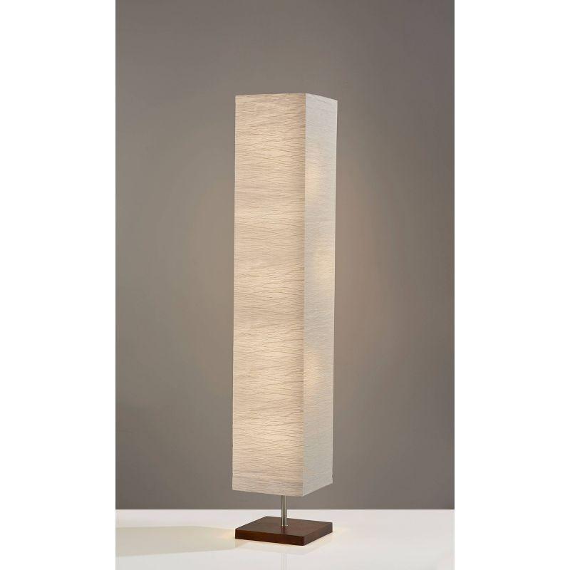 Dune Floorchiere Walnut/Brushed Steel - Adesso: Modern Home Lighting, ETL Listed, 3 Bulb Capacity