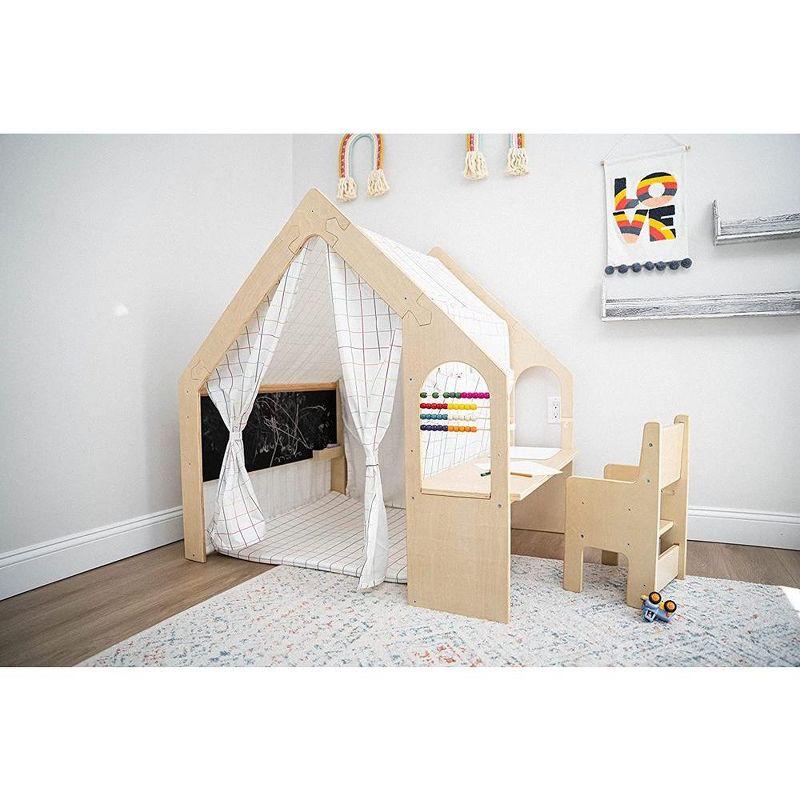 Avenlur Flair - Wooden 5 In 1 Indoor Playhouse Play Tent with Desk Table