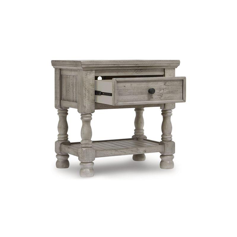 Signature Design by Ashley Harrastone 1 Drawer Nightstand with USB Ports, Gray