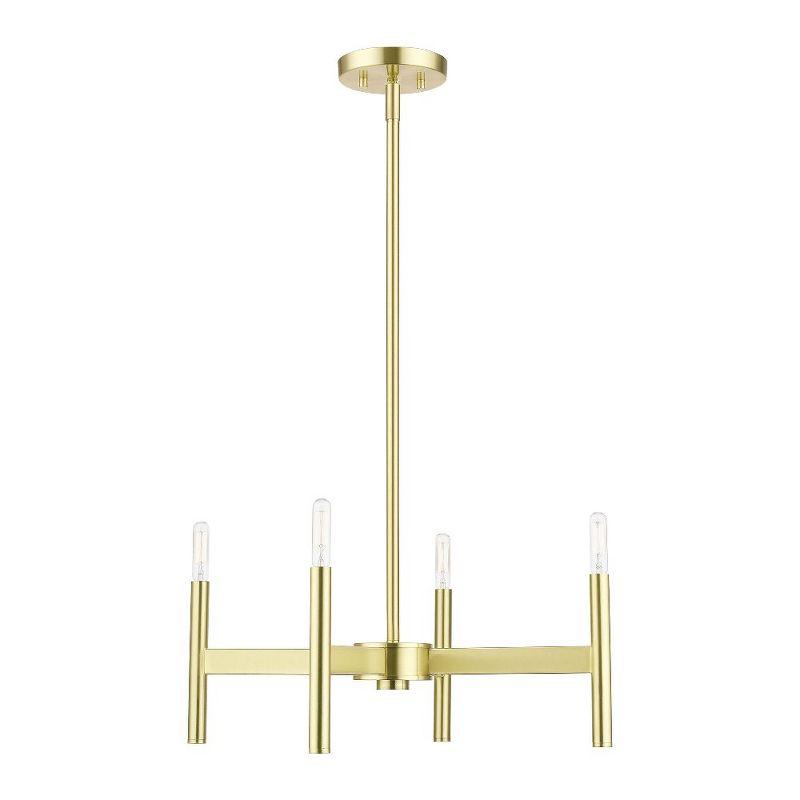 Livex Lighting Copenhagen 4 - Light Chandelier in  Satin Brass