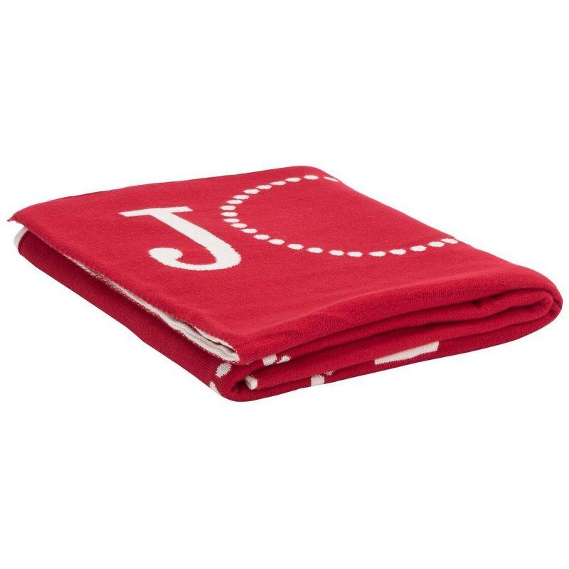 Joy to the World Red & White Cotton Fleece Throw Blanket