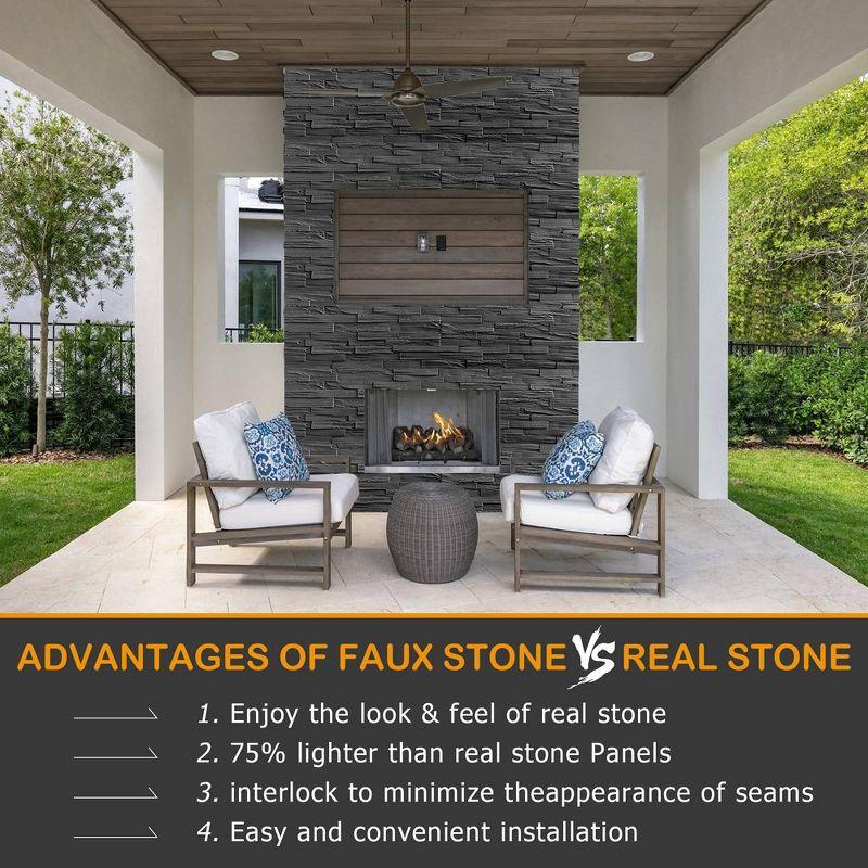 Faux Stone Wall Covering Panels for Interior and Exterior Decor Panels