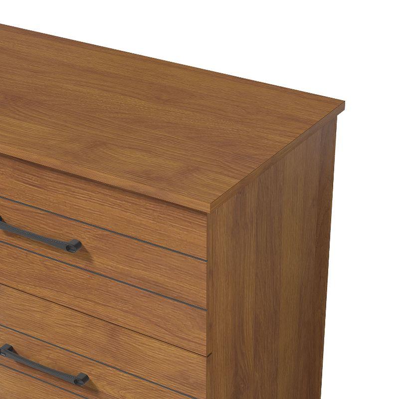 Galano Elis Amber Walnut 6 Drawer 47.2 in. Wide Dresser (Sturdy, Effortless Assembly with Interlocking Drawers)