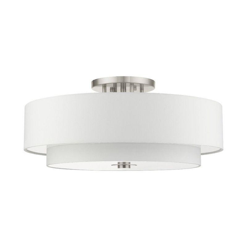 Livex Lighting Meridian 6 - Light Semi-Flush Mount in  Brushed Nickel
