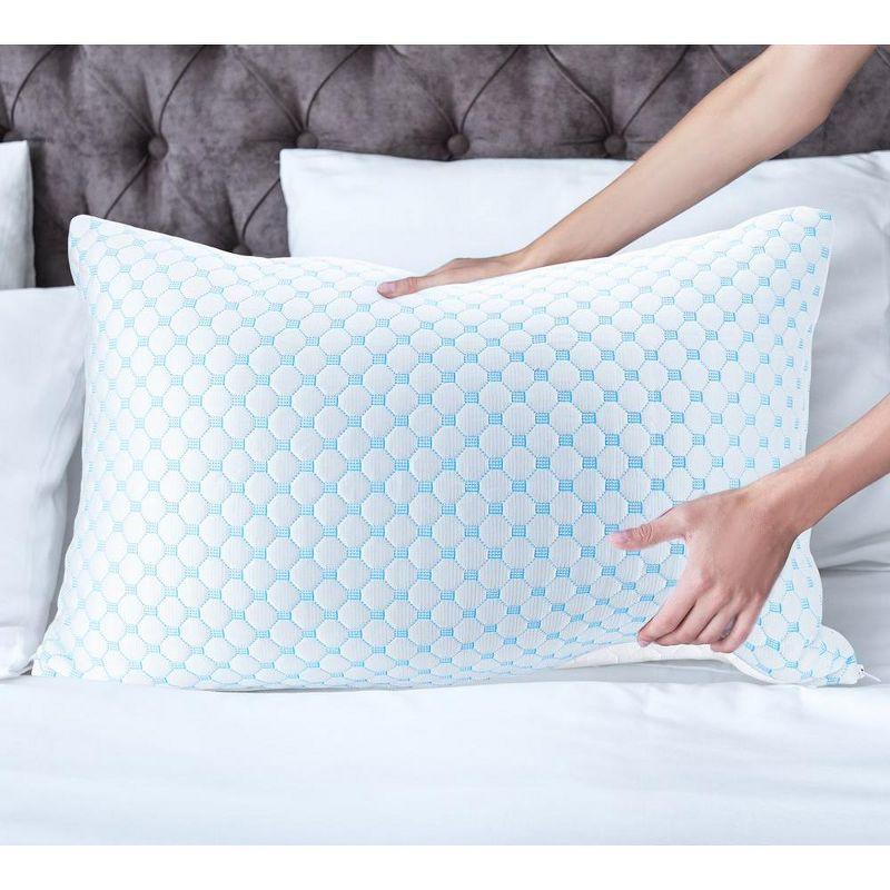 Nestl Colling Pillow, Adjustable Shredded Memory Foam Gel Infused  Cooling Pillow