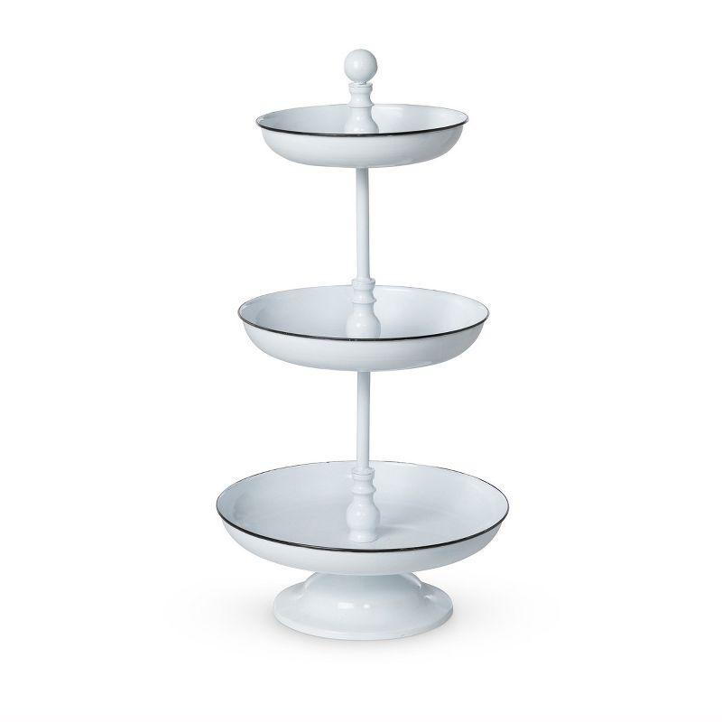 White Ceramic 3-Tiered Round Server