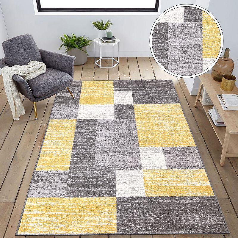 World Rug Gallery Modern Geometric Boxes Area Rug