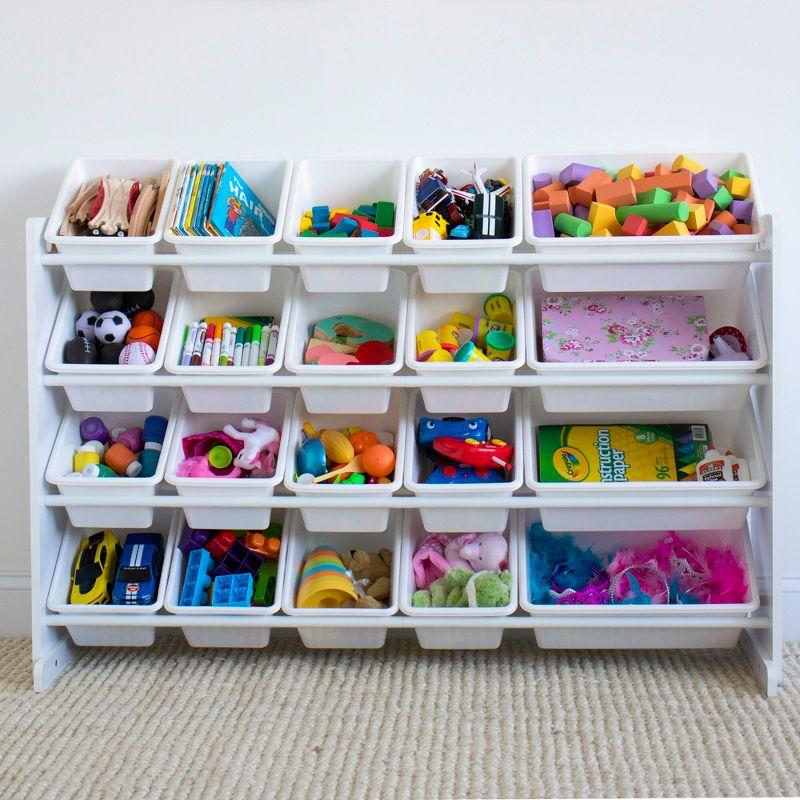 Cambridge Extra Large Kids' Toy Storage Organizer with 20 Storage Bins White - Humble Crew: MDF Bin Shelves, 4 Shelves