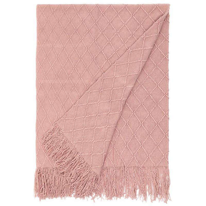 Deerlux Decorative Throw Blanket - 50x60 in Soft Knit with Fringe Edges for a Cozy Touch to Your Living Space, All-Season, Ideal for Lounging, Gifting