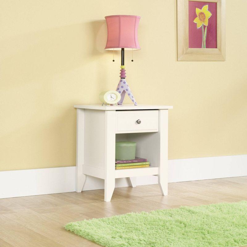 Soft White Shoal Creek Nightstand with Smooth Metal Runners