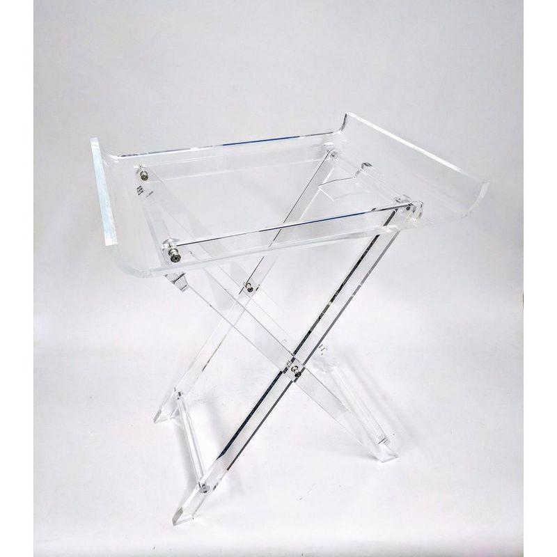 Clear Acrylic Foldable Tray Side Table with Curved Top