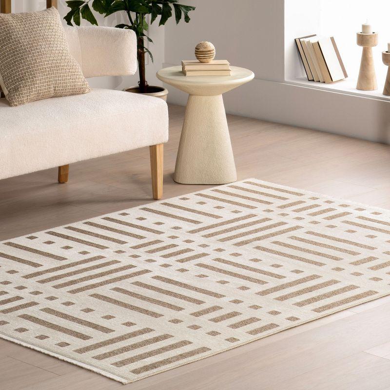 Nuloom Mina Modern Stripes Reversible Machine Washable Indoor Area Rug