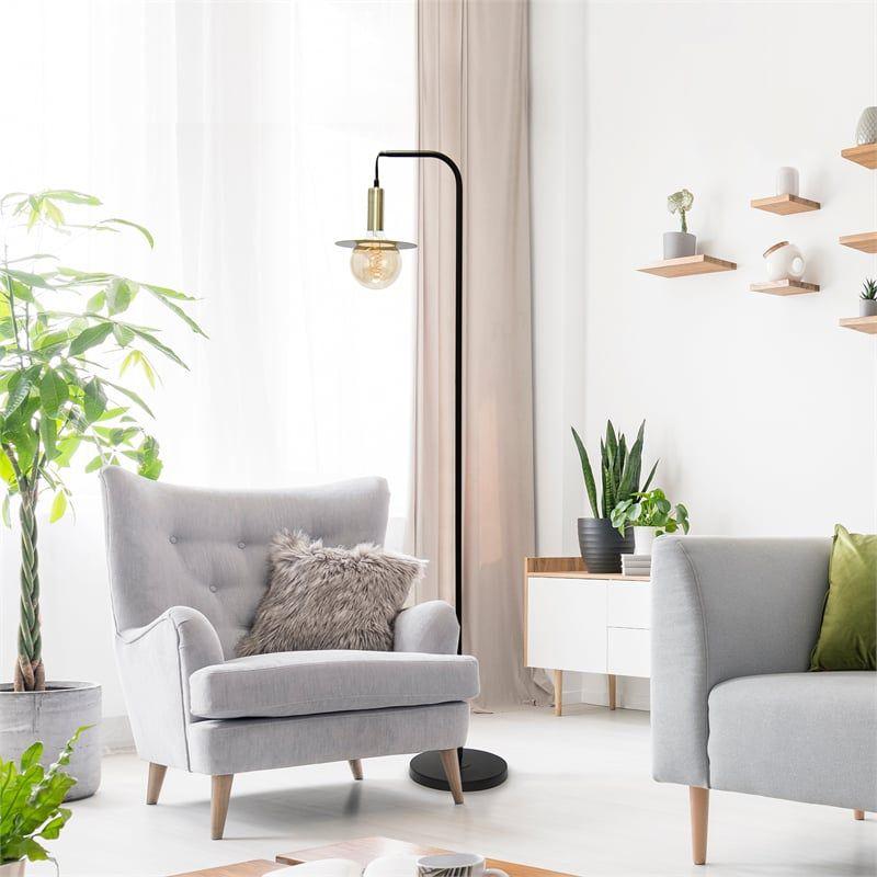 Simple Designs Orb Floor Lamp Black