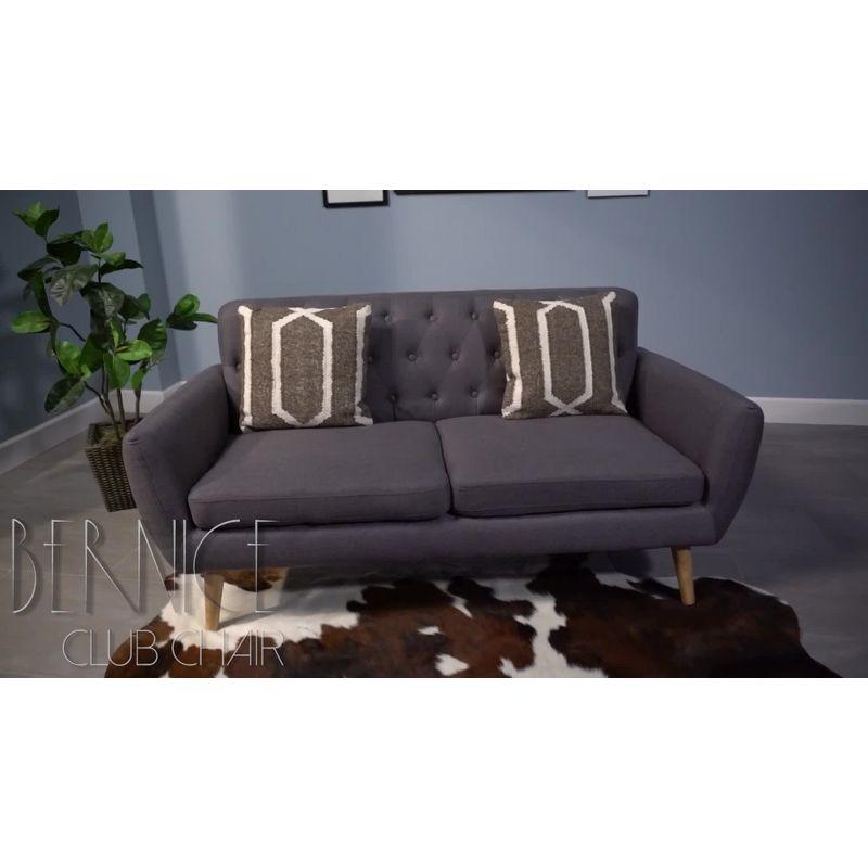 Bernice Petite Mid Century Modern Tufted Sofa Orange - Christopher Knight Home: Comfortable Upholstered Loveseat