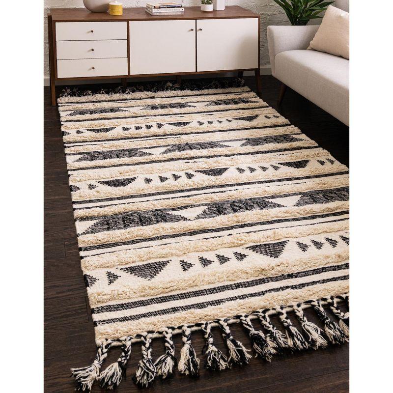 Unique Loom Mesa Collection Area Rug - Siphon (8'  x 10' Rectangle Charcoal/Cream)