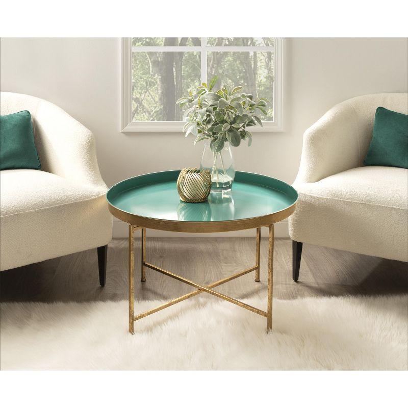 Kate and Laurel Celia Round Metal Coffee Table