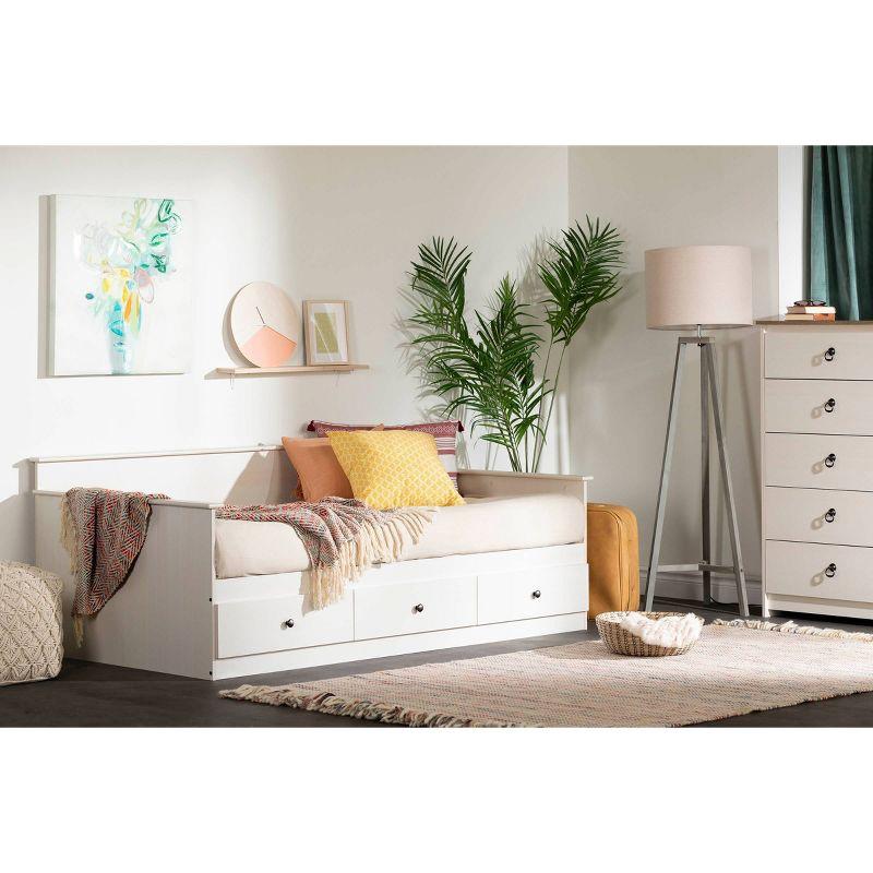 Twin Plenny Daybed with Storage White Wash - South Shore