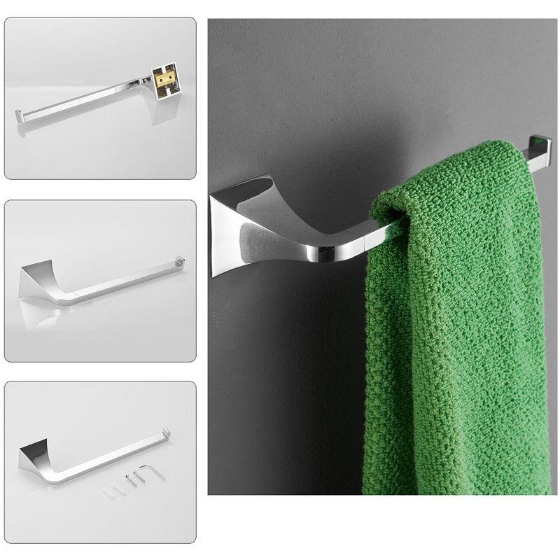 BWE 4-Piece Bath Hardware Set Towel Rack with Toilet Paper Holder Towel Hook and 24 in. Towel Bar