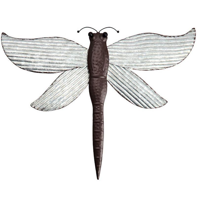 Galvanized Metal Dragonfly Wall Decor for Indoor/Outdoor