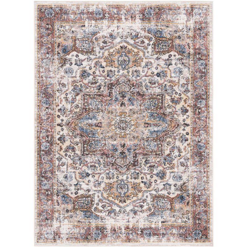 Astoria ASA402 Power Loomed Area Rug - Ivory/Blue Rust - 8'x10' - Safavieh.