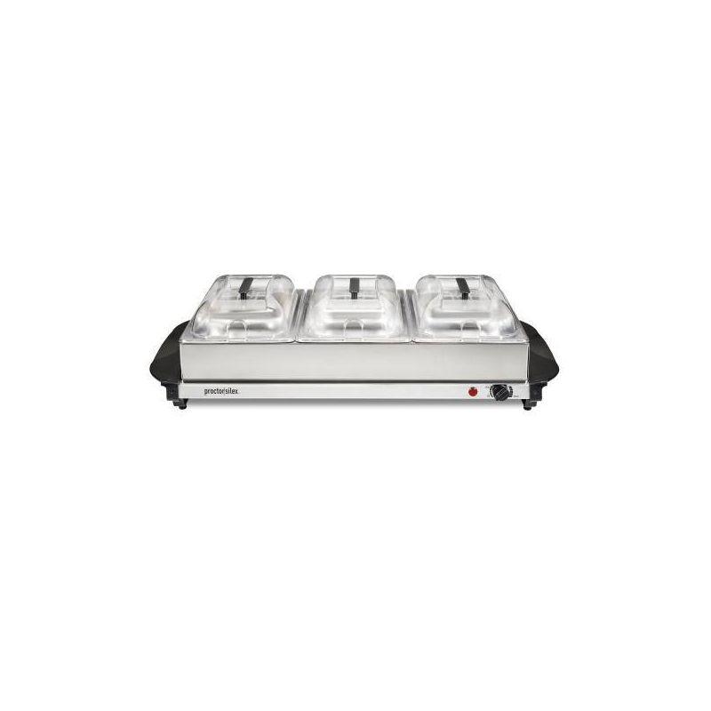 Proctor Silex Triple Buffet Server with Stainless Steel Pans