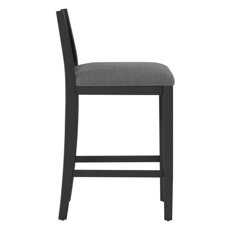 Allbritton Wood Counter Height Barstool Antiqued Brown - Hillsdale Furniture: Matte Finish, Polyester Upholstery, Armless Design