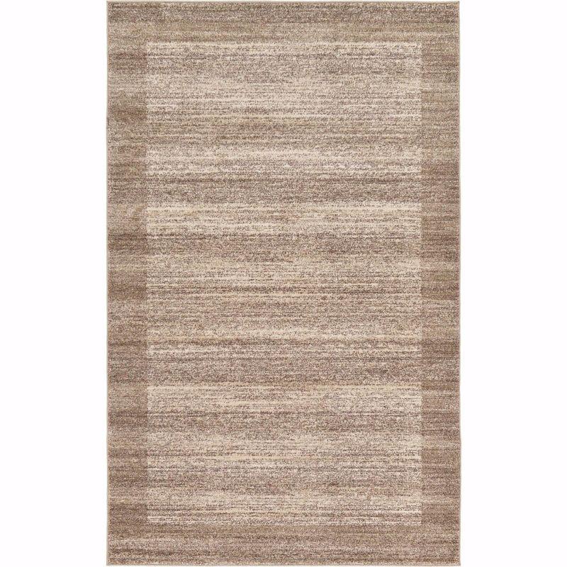 Modern Beige & Ivory Easy-Care Synthetic Area Rug - 5' x 8'