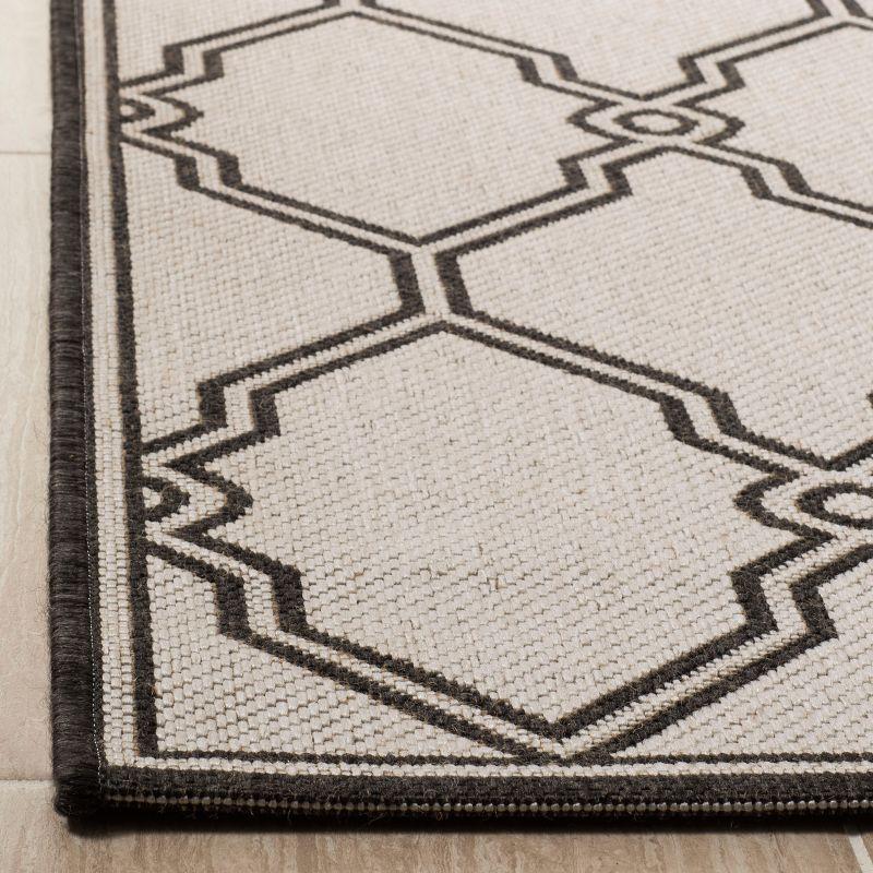 Gray Geometric Flat Woven Square Synthetic Area Rug