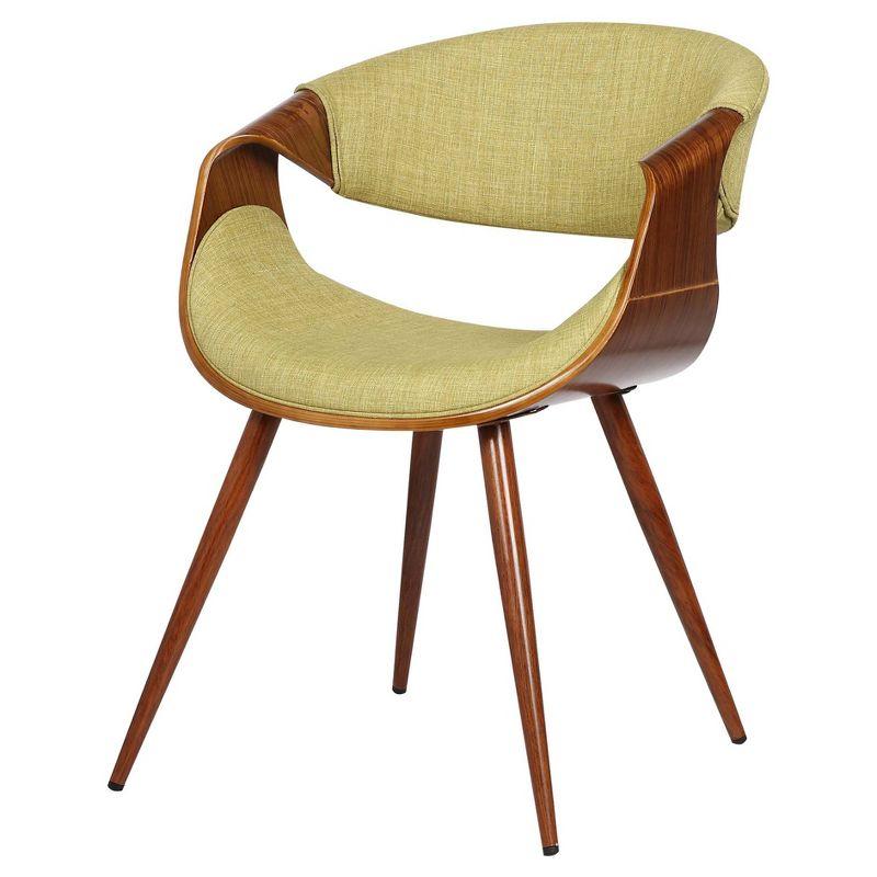 Butterfly Mid-Century Modern Dining Chair Green - Armen Living: Upholstered Walnut Legs, Polyester