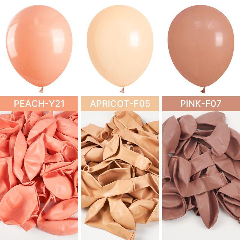 PartyWoo Balloons Nude Boho Apricot Beige 18 12 10 5 Inch 100 pcs