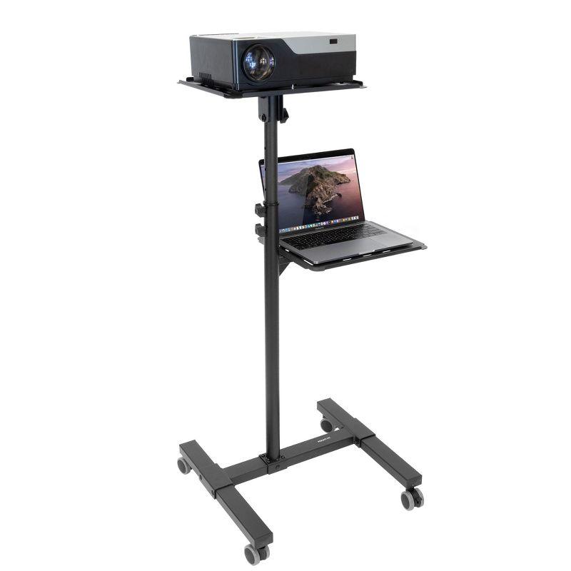 Mount-it Mount-It! Mobile Projector and Laptop Stand with 2 Shelves, Rolling Cart