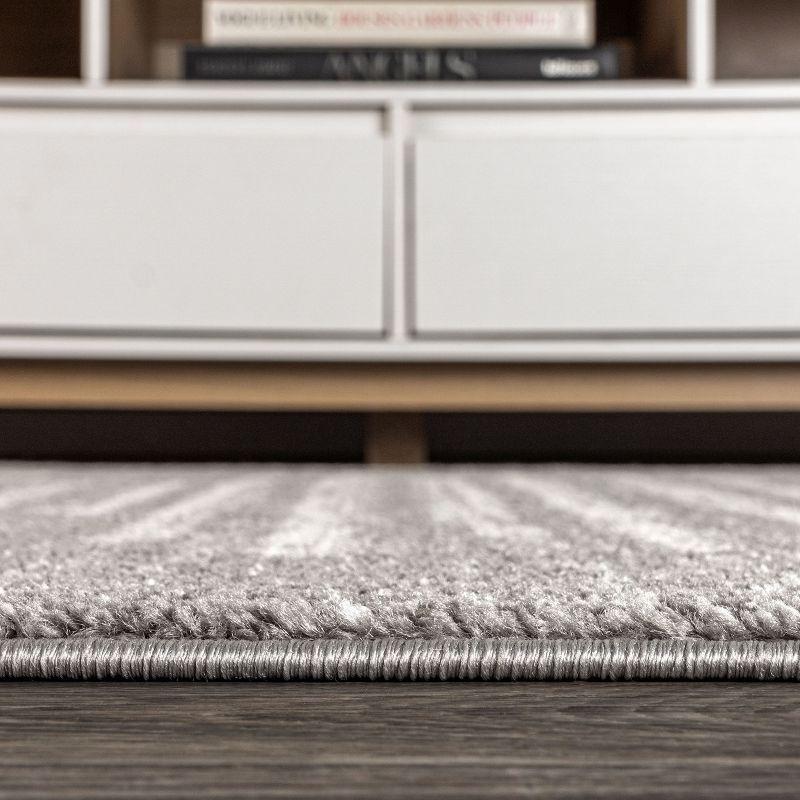 3'x5' Aya Berber Stripe Geometric Area Rug, Gray/Cream - JONATHAN Y