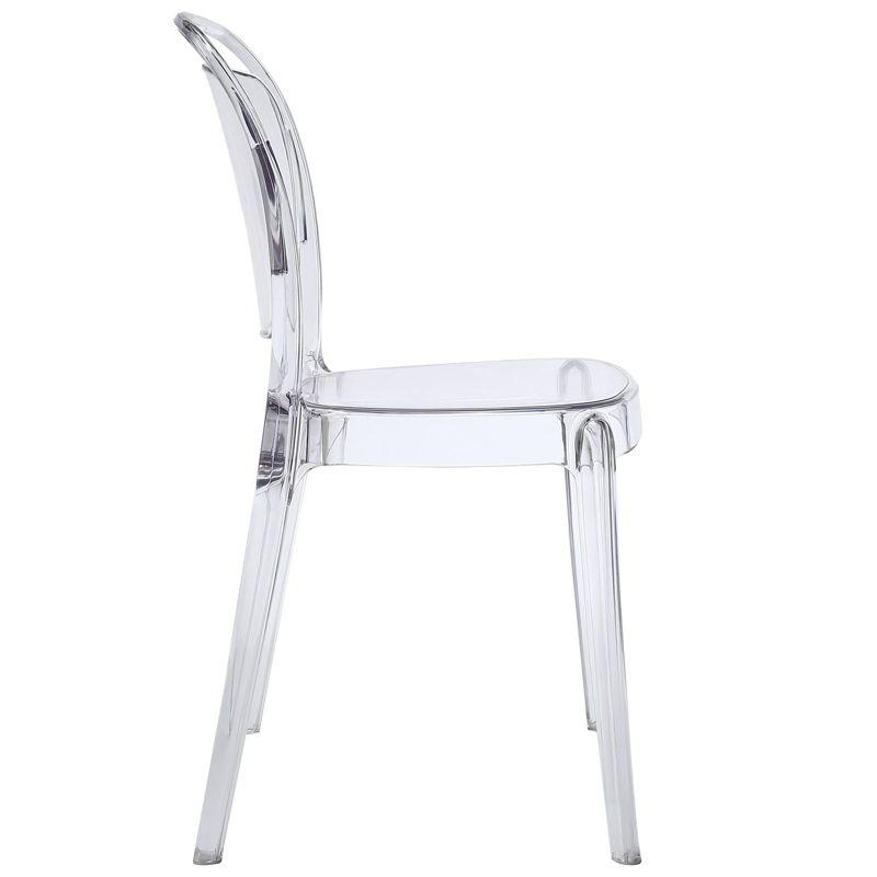 Entreat Minimalist Clear Polycarbonate Dining Side Chair