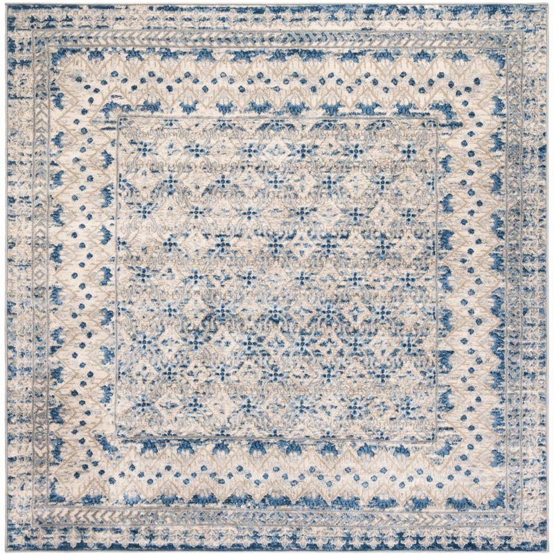 Brentwood BNT899 Power Loomed Indoor Area Rug - Light Grey/Blue - 5'x5' - Safavieh