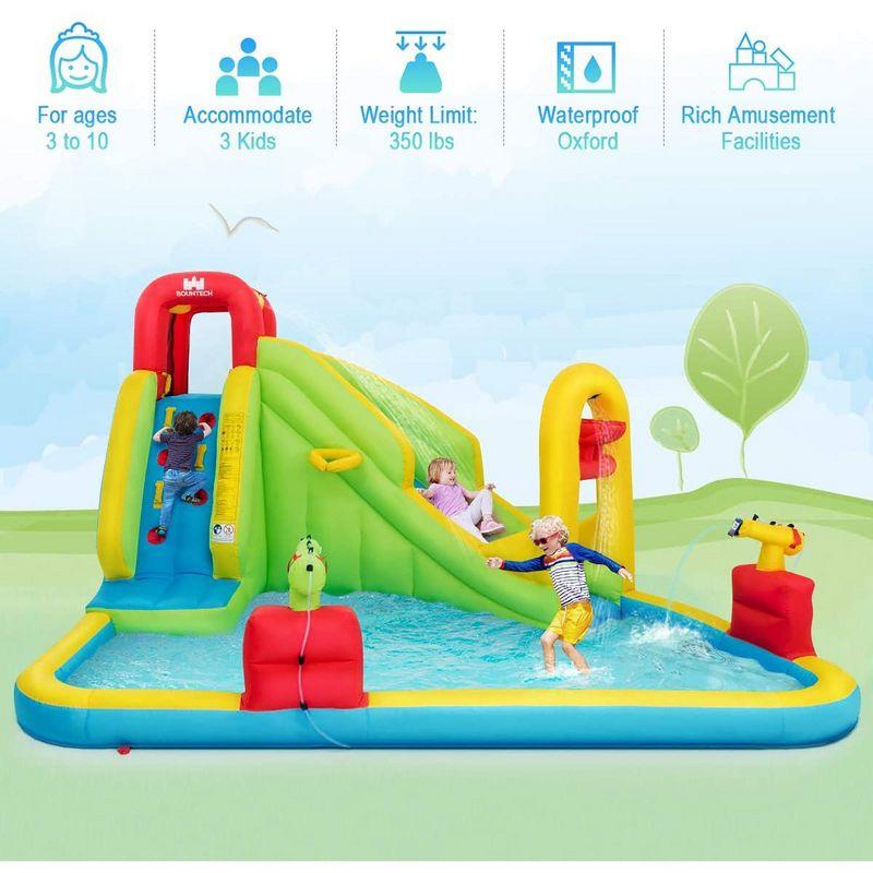 Costway Inflatable Water Slide Kids Splash Pool Bounce House with 480w Blower