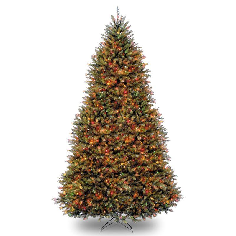 9' Prelit Hinged Dunhill Fir Artificial Christmas Tree Dual Color Lights - National Tree Company