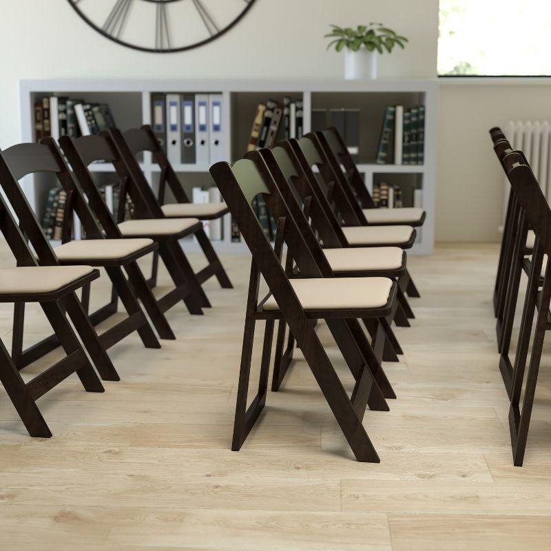 Elegant Chocolate Folding Chair with Detachable Vinyl Seat