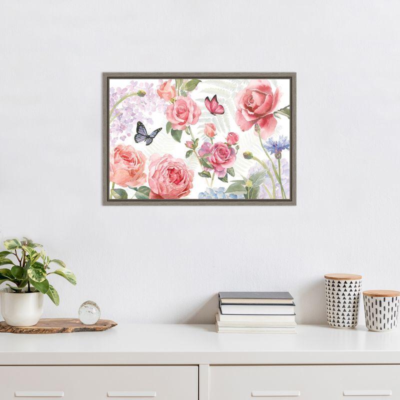 Amanti Art Boho Bouquet I (Butterfly Floral) by James Wiens Canvas Wall Art Print Framed 23 x 16-in.