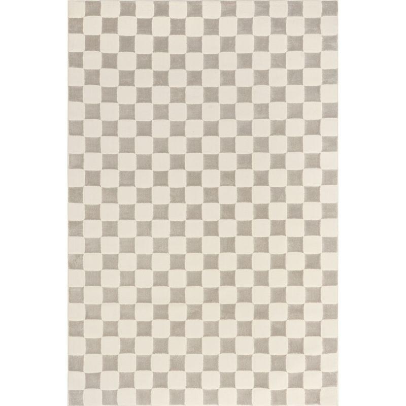 Nuloom Alaiya Checkered Pet Friendly Textured Machine Washable Area Rug, 5' x 8', Cream