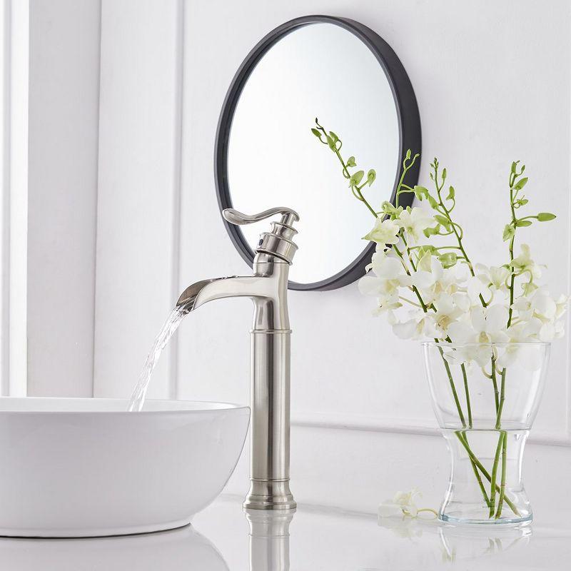 Brushed Nickel Single Handle Waterfall Vessel Sink Faucet